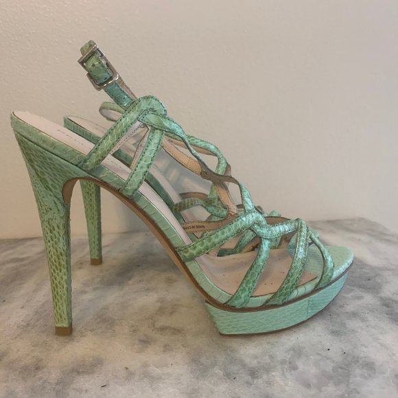 Pelle Moda Shoes Pelle Moda Aqua Snake Skin Heels Poshmark